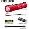 image:imageCoast XP11R 2600 Lumen USBC Rechargeable LED Flashlight with Slide Focusand Pure Beam Focusing Optic 4 Light Modes BlackRed